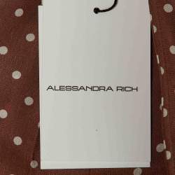 مملوكة مسبقًا فستان أليساندرا ريتش بني منقط حرير مطوي ماكسي مقاس وسط (ميديم)