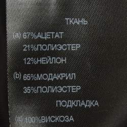 Pre Owned Alessandra Rich Green Velvet Fur Trim Jacket and Mini Skirt Suit S