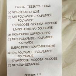 Pre Owned Alessandra Rich Cream Floral Print Lace Trim Mini Dress S