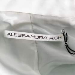 جاكيت أليساندرا ريتش قصير أزرار أمامية تويد أخضر أكوا مقاس صغير (سمول)
