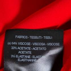 Alessandra Rich Red Crepe Embellished Button Belted Gown M