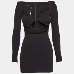 Alex Perry Black Crepe Mini Dress S