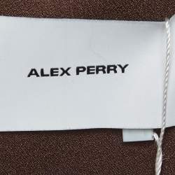 Pre Owned فستان أليكس بيري بورتريه قصير بدون أكمام من الترتر بني متوسط الحجم