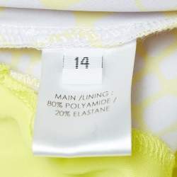 Alex Perry Yellow/Lilac Croc Print Jersey Midi Dress L