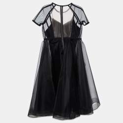Alex Perry Black Mesh Briony Gown L