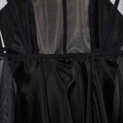 Alex Perry Black Mesh Briony Gown L