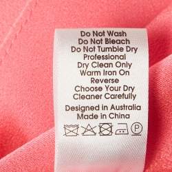 Alex Perry Pink Satin Top and Draped Skirt Set S