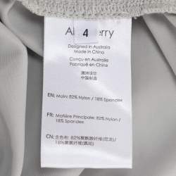 Pre Owned Alex Perry Grey Stretch Knit Ruched Column Long Dress S