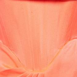 Alex Perry Neon Orange Harland Draped Satin Corset Gown S