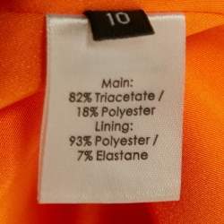 Pre Owned Alex Perry Orange Crepe Cape Sleeve Gown M