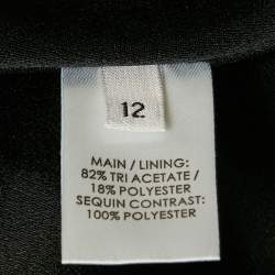 Pre Owned Alex Perry Black Sequin Fish Cut Gown M