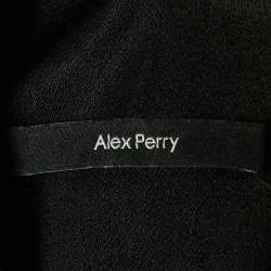 Pre Owned Alex Perry Black Sequin Fish Cut Gown M