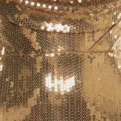 Pre Owned Alex Perry Gold Sequin Corset Mini Dress S