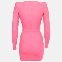 Pre Owned Alex Perry Pink Jersey Corset Mini Dress S