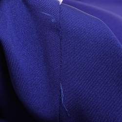 Pre Owned Alex Perry Dallas Blue Satin Fringe Sleeveless Midi Dress L