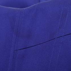 Pre Owned Alex Perry Dallas Blue Satin Fringe Sleeveless Midi Dress L