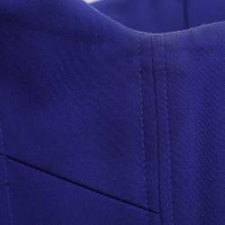 Pre Owned Alex Perry Dallas Blue Satin Fringe Sleeveless Midi Dress L