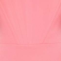 Pre Owned Alex Perry Neon Pink Crepe Strapless Shoulder Gown M