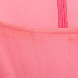 Pre Owned Alex Perry Neon Pink Crepe Strapless Shoulder Gown M