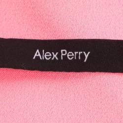 Pre Owned Alex Perry Neon Pink Crepe Strapless Shoulder Gown M