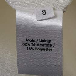 Pre Owned Alex Perry White Crepe One Shoulder Drape Detail Gown S