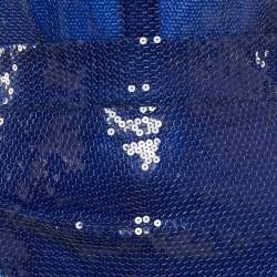 Pre Owned مجموعة قميص وتنورة من الترتر الأزرق من أليكس بيري مقاس صغير - سمول