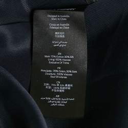 Pre Owned Alex Perry Navy Blue Silk Draped Mini Skirt S