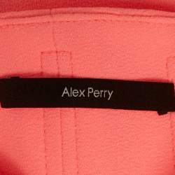 مملوكة مسبقًا فستان أليكس بيري قصير بدون حمالات من كريب النيون الوردي صغير الحجم