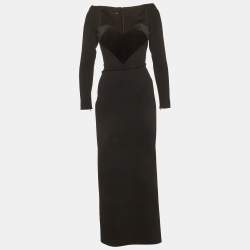 Pre Owned فساتين أليكس بيري من الكريب الأسود مع أكمام طويلة ميدي صغير جداً الحجم