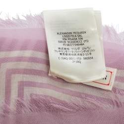 Pre Owned Alexander McQueen Lilac Skull Printed Modal Fringed Scarf