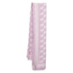 Pre Owned Alexander McQueen Lilac Skull Printed Modal Fringed Scarf