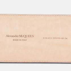 Alexander McQueen Black Leather Waist Belt 85 CM