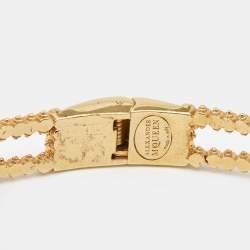 Pre Owned Alexander McQueen Faux Pearl Gold Tone Choker Necklace