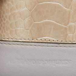 Alexander Mcqueen Beige Croc Embossed and Leather Phone Case
