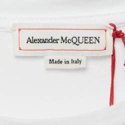 Pre Owned Alexander McQueen White Cotton Pleated Mini Dress S