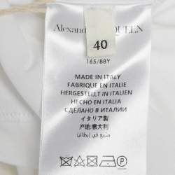 Pre Owned Alexander McQueen White Cotton Pleated Mini Dress S