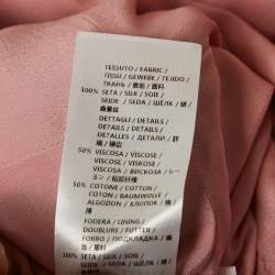 Pre Owned Alexander McQueen Pink Silk Chiffon Silk Ruffled Off-Shoulder Midi Dress M