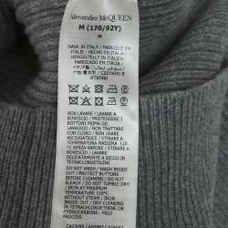 Alexander McQueen Grey Wool Rib Knit Button Front Cardigan M