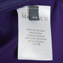Alexander McQueen Purple Silk Peplum Style Sleeveless Top M