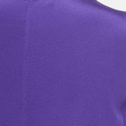 Alexander McQueen Purple Silk Peplum Style Sleeveless Top M