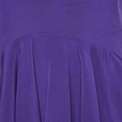 Alexander McQueen Purple Silk Peplum Style Sleeveless Top M