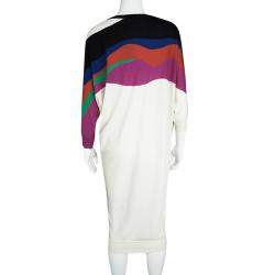 Pre Owned Alexander McQueen Multicolor Heart Intarsia Wool Dolman Sleeve Tunic Dress L