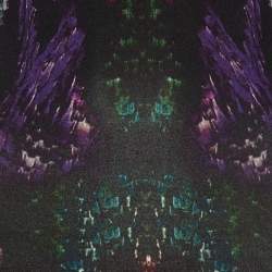 Pre Owned Alexander McQueen Black Printed Jersey Fitted Dress XS