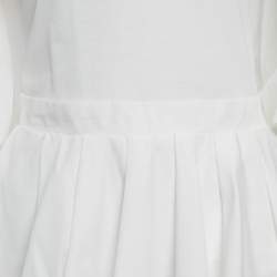 مملوكة مسبقًا Alexander McQueen White Cotton balloon Sleeve Open Shoulder Top S