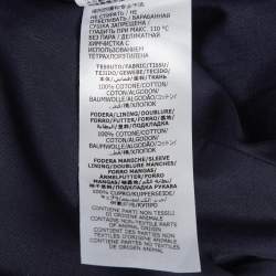 Pre Owned بدلة جينز بلون أزرق غامق مع درز متباين أليكسندر ماكوين مقاس صغير/متوسط