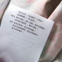 Pre Owned Alexander McQueen Floral Printed  Jersey Cutout Sleeve Detail Bodycon Dress S