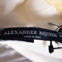 Pre Owned Alexander McQueen Yellow Poppy Printed Silk Oversized Draped Shrug (Free Size)