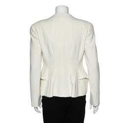 Pre Owned Alexander McQueen Cream Crepe Blazer M 