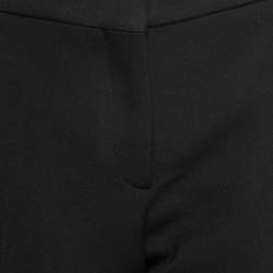 Pre Owned Alexander McQueen Black Wool & Lace Inset Cropped Trousers L