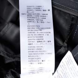 Pre Owned Alexander McQueen Black Lurex Pinstriped Wool Cropped Trousers M